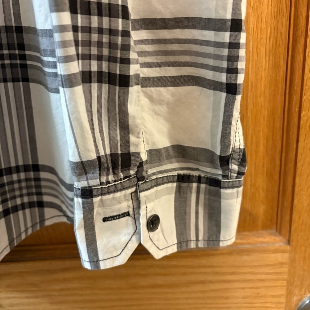 Mossimo Supply Co Long-Sleeve Plaid Shirt Roll Tabs White Pearl Snaps Men’s XL - Picture 4 of 7